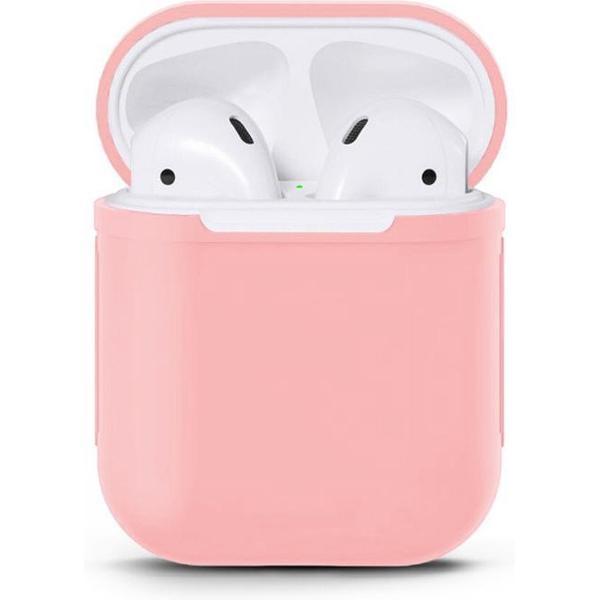 Airpods Silicone Case Cover Hoesje geschikt voor Apple Airpods 1 / 2 - Licht Roze