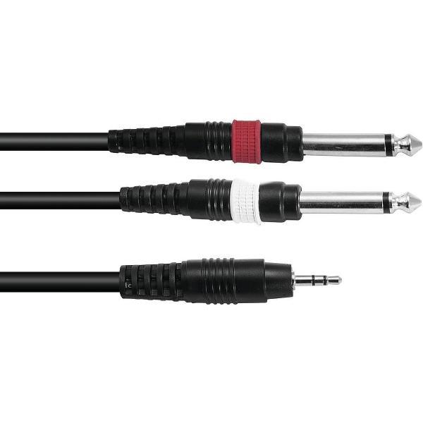 OMNITRONIC jack kabel 3 5 mm - aux kabel - audio kabel 3.5 Jack/2xJack 1m bk