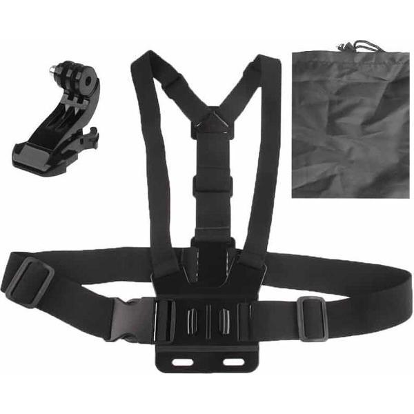 ST-139 elastische verstelbare riem voor borstband (type B) met J-vormige beugel en tas voor GoPro NIEUWE HERO / HERO6 / 5/5 sessie / 4/3 + / 3/2/1 (zwart)