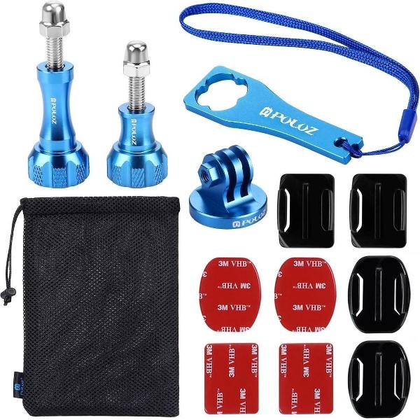 PULUZ 13-in-1 CNC-metaalaccessoires Combinatiekits (schroeven + montage op oppervlak + statiefadapter + opbergtas + sleutel) voor GoPro NIEUWE HERO / HERO6 / 5/5 sessie / 4 sessie / 4/3 + / 3/2/1, Xiaoyi en andere actiecamera's