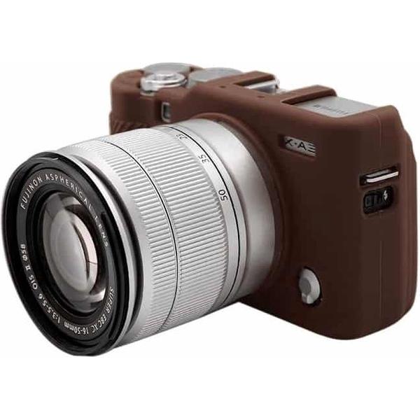 PULUZ zachte siliconen beschermhoes voor FUJIFILM X-A3 / X-A10 (koffie)