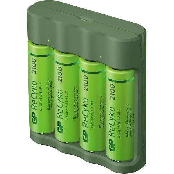 GP ReCyko AA/AAA Everyday Charger (USB) incl. 4x AA batterijen 2100mAh