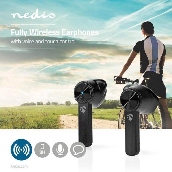 Nedis HPBT5054BK Fully Wireless Bluetooth® Earphones 3 Hours Playtime Voice Control Charging Case Black