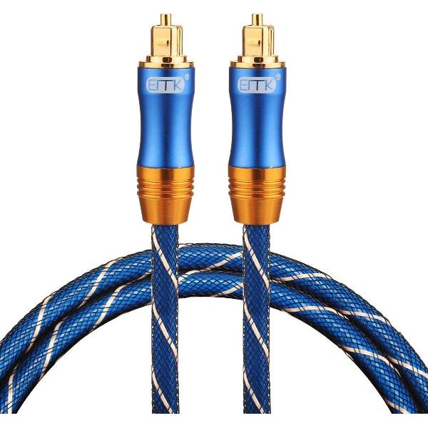 By Qubix Toslink kabel - 1 meter - Blauw - optical cable audio - audio male to male - BLUE edition - Optische kabel van hoge kwaliteit!