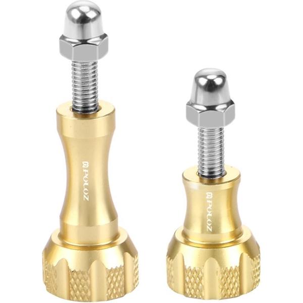 2X Schroeven Lang + Kort voor GoPro en Andere Actiecamera's |Goud / Gold
