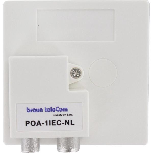 Braun Telecom RTV splitter POA 1 IEC-NL met 2 uitgangen / 5-2000 MHz (Horizon Box)