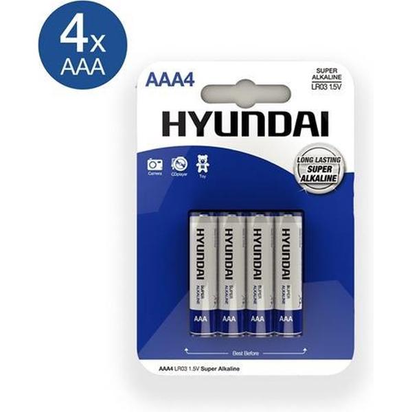 Hyundai - Super Alkaline AAA-Batterijen - 4 Stuks