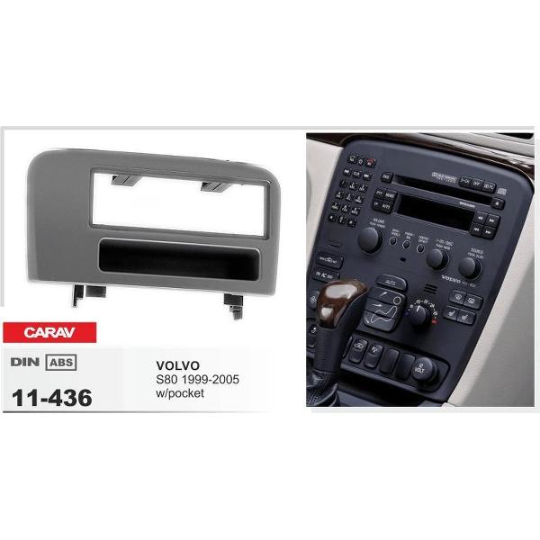 1-DIN VOLVO S80 1999-2005 w/pocket inbouwpaneel Audiovolt 11-436