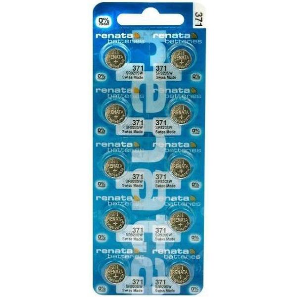 10 Stuks (1 Blister a 10st) Renata SR920SW/371 1.55V knoopcel batterij