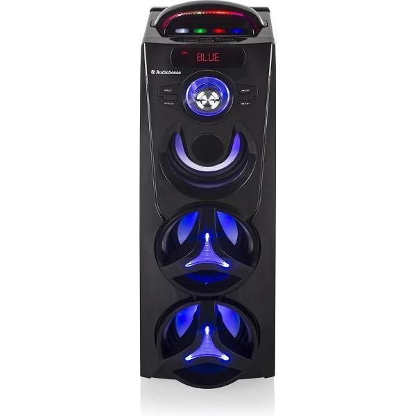 SING ALONG Grote, 55 cm hoge Audiosonic Speaker - Bluetooth-luidspreker muziekbox, met microfoon en led lampjes en lichteffecten