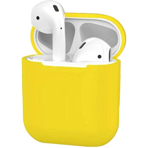 Hoes voor Apple AirPods Hoesje Case Siliconen Cover Ultra Dun - Geel