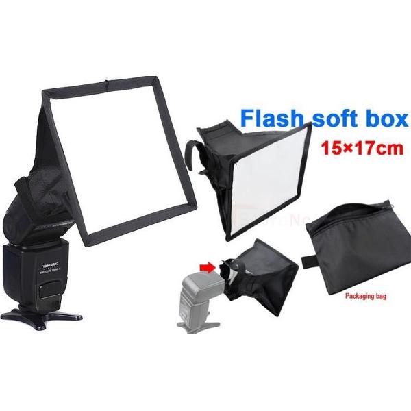 Opvouwbaar flash light diffuser softbox voor speedlight 17*15cm