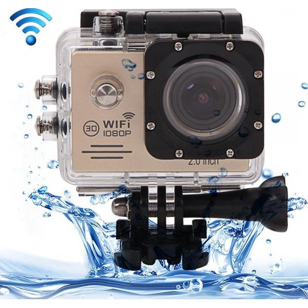 SJ7000 Full HD 1080P 2,0 inch LCD-scherm Novatek 96655 WiFi-sportcamera met waterdichte behuizing, 170 graden HD groothoeklens, 30 m waterdicht (goud)