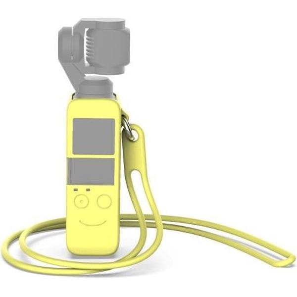 Body siliconen beschermhoes met 38 cm siliconen nekband voor DJI OSMO Pocket (lichtgeel)
