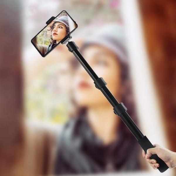 BEXIN P-264L draagbare buitenfotografiecamera Aluminium handbediende lampstandaard Monopod (zwart)