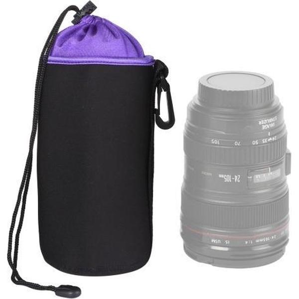 SLR Camera Lens Tas Micro Enkele Lens Tas Lens Innerlijke Galzak Waterdichte Beschermhoes Plus Fluwelen Verdikking, Diameter: 10 cm, Hoogte: 18 cm (Paars)