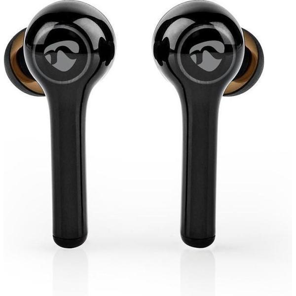 Nedis HPBT5055BK Volledig Draadloze Bluetooth®-oordopjes 6 Uur Afspeeltijd Spraakbediening Aanraakbediening Charging Case Zwart