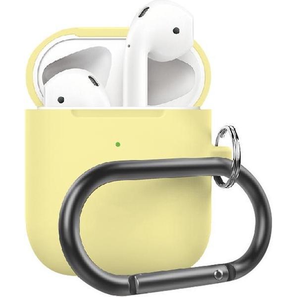 AirPods hoesje van By Qubix - AirPods 1/2 hoesje siliconen chargebox Series - soft case - geel - UV bescherming