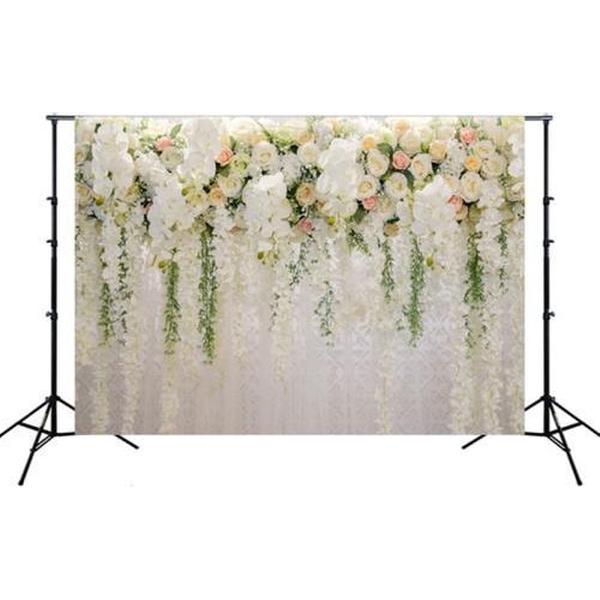 2.1mx 1.5m Flower Wall Simulation Rose Wedding Party Arrangement 3D Photography Achtergronddoek (H1)