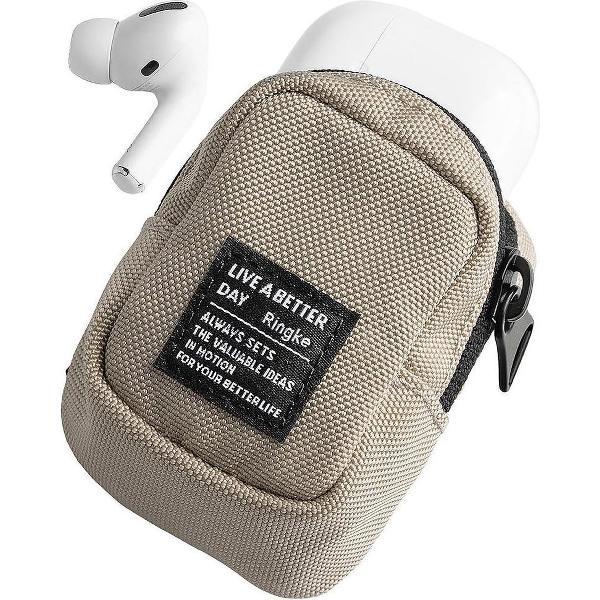 Ringke Mini Pouch Rugzak AirPods en Airpods Pro Insteek Hoesje Beige