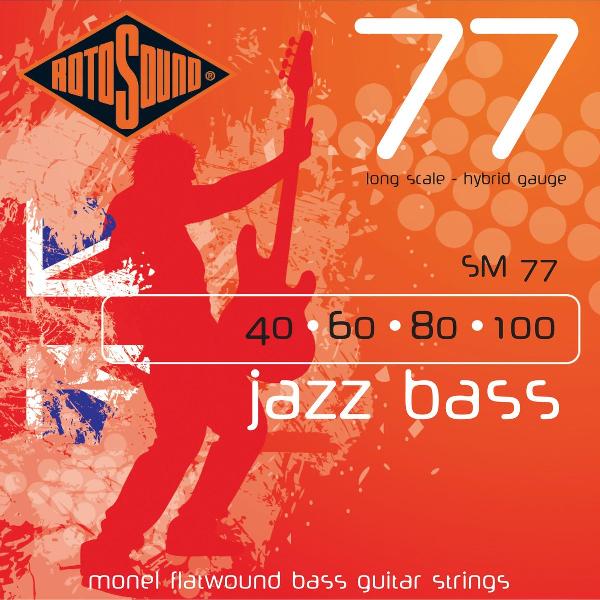 bas snaren SM77, 4er 40-100 Jazz bas 77, Monel Flatwound