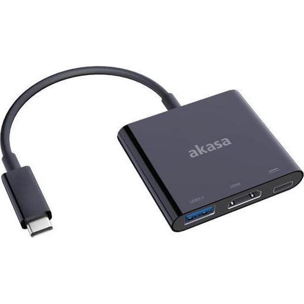 Akasa AK-CBCA01-15BK tussenstuk voor kabels USB Type-C USB Type-C + USB Type-A + HDMI Zwart