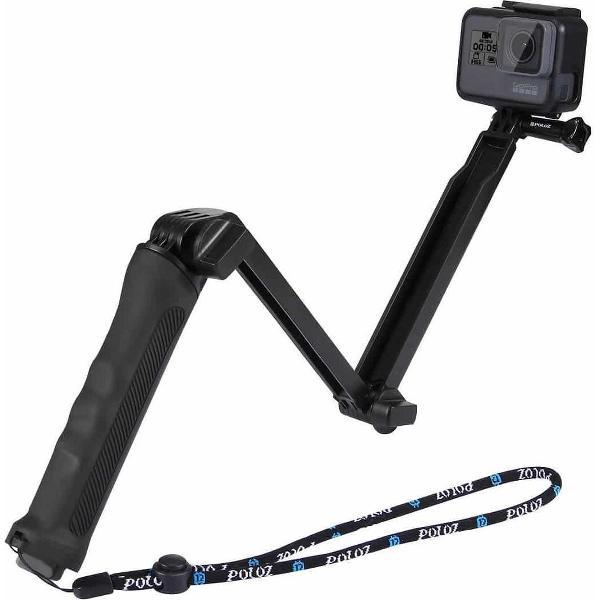PULUZ 3-Way Grip Opvouwbaar Multifunctionele Selfie-stick voor GoPro - 20-58cm