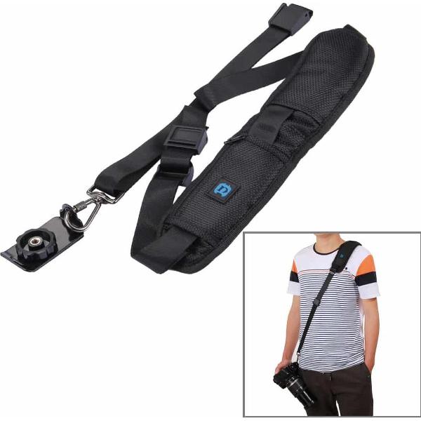 PULUZ Snelsluiting Antislip Soft Pad Nylon Single Shoulder Camerariem met metalen haak voor SLR / DSLR-camera's