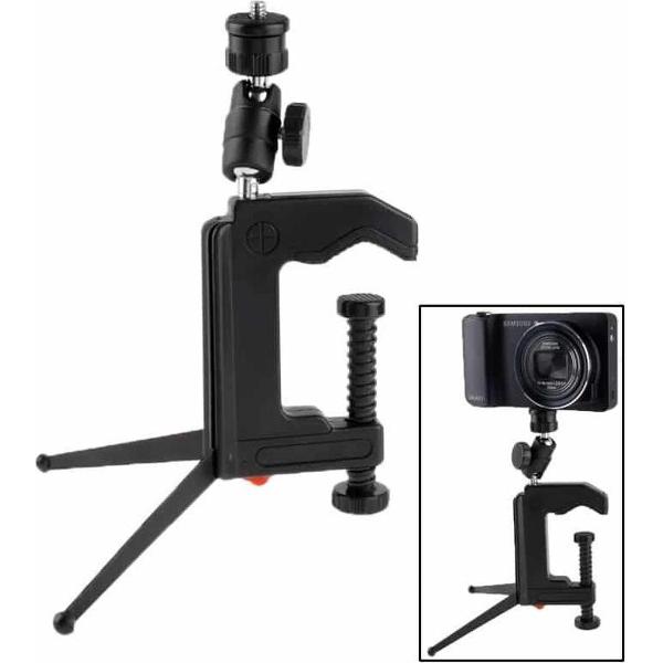 Draagbare multifunctionele vouwklem-statief voor digitale minikaartcamera (zwart)