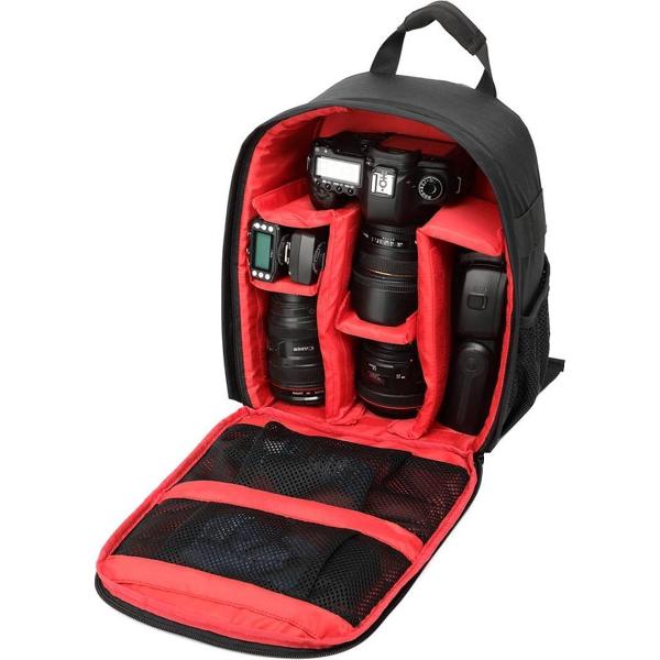 DL-B028 Draagbare Casual Stijl Waterdichte krasbestendig Buitensporten Rugzak SLR Camera Tas Telefoon Tas voor GoPro, SJCAM, Nikon, Canon, Xiaomi Xiaoyi YI, iPad, Apple, Samsung, Huawei, Afmetingen: 27.5 * 12.5 * 34 cm (rood)