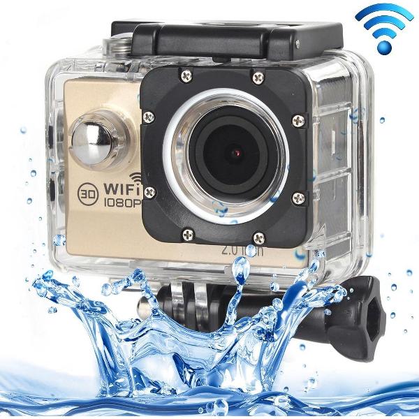 H16 1080P draagbare WiFi waterdichte sportcamera, 2,0 inch scherm, Generalplus 4248, 170 A + graden groothoeklens, ondersteuning TF-kaart (goud)