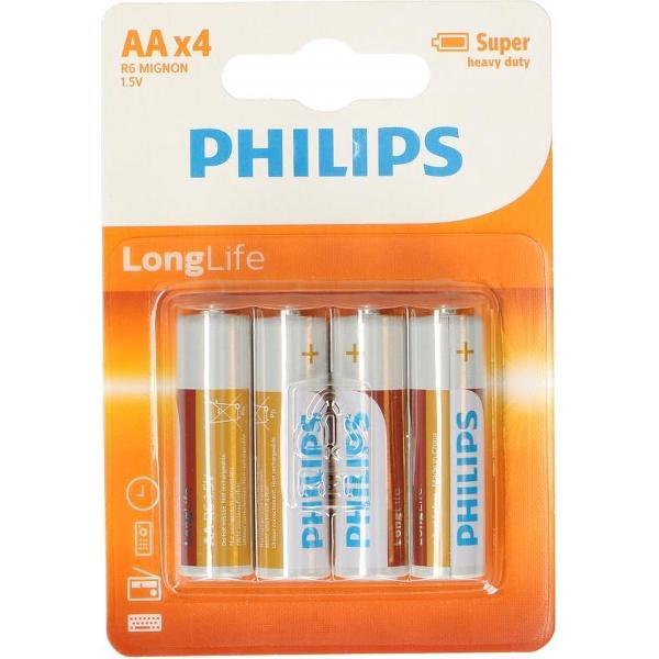 16x Philips AA batterijen 1.5 V - LR6 - alkaline - batterijen