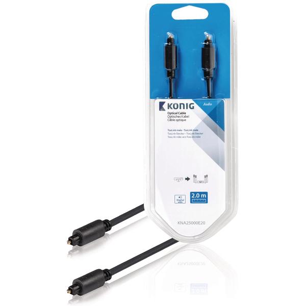 König optische kabel TosLink male - male 2,00 m zwart