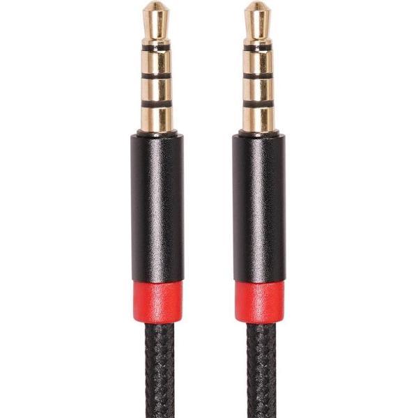 3.5mm Jack naar 3.5mm Jack Stereo Gevlochten Aux Kabel Zwart 3 Meter