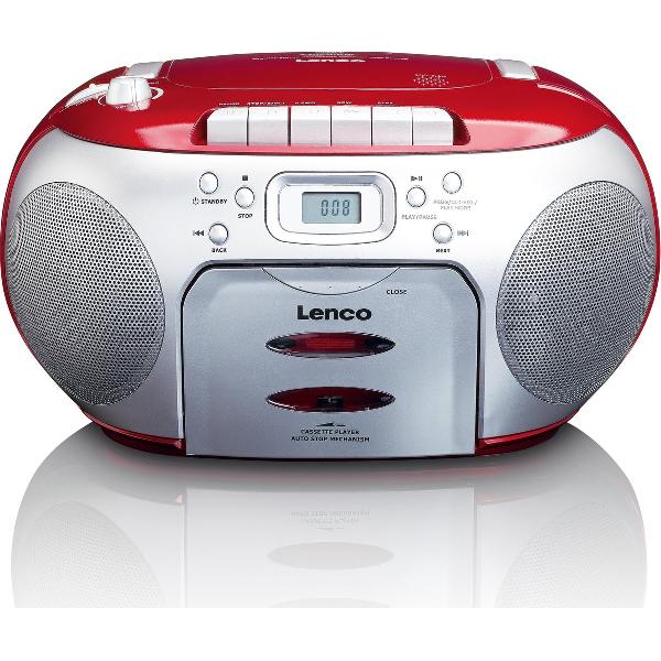 Lenco SCD-420 - Draagbare Radio/CD-speler - Rood/Zilver
