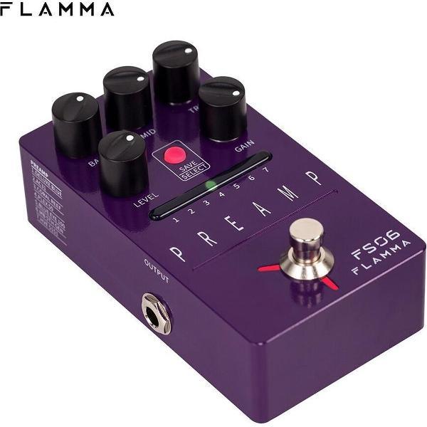 Flamma FS06 Guitar Preamp Effect Pedal | Voorversterker Pedaal | Stereo Digitale Gitaar Effecten Pedaal Met 7 Voorversterker Modellen | Preset |Opslaan | Slot Ingebouwde Kast | simulatie