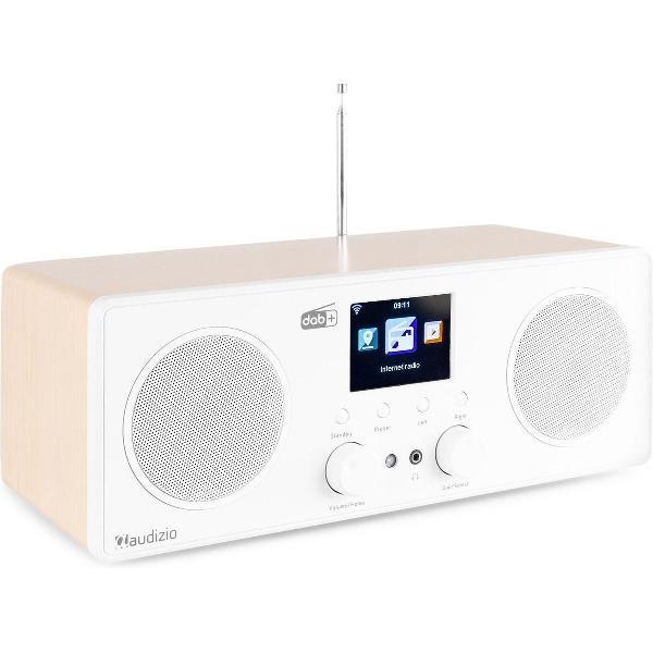 DAB radio met Bluetooth en wifi - Audizio Bari - Internet radio - DAB+ & FM radio - wekkerradio - Wit