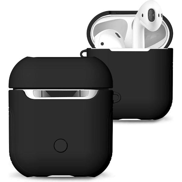 AirPods hoesje van By Qubix - AirPods 1/2 hoesje soft grip - hard case - zwart - Schokbestendig