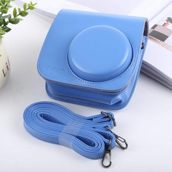 Retro stijl Full Body Camera PU lederen tas FUJIFILM instax mini - Blauw