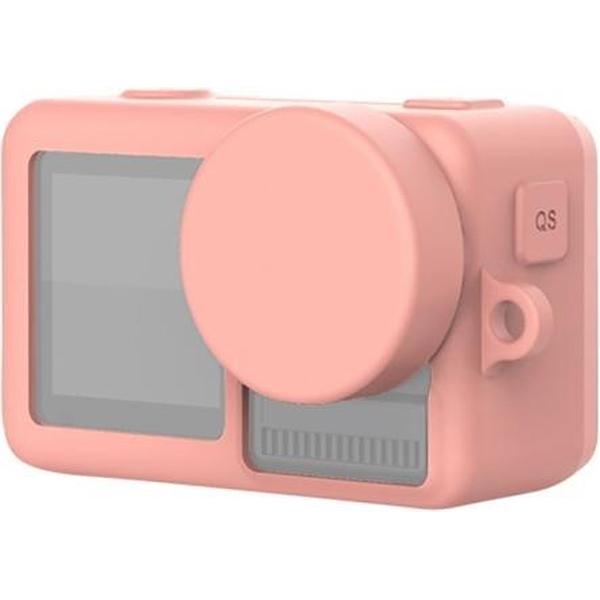 Siliconen beschermhoes met lensafdekking en lanyards voor DJI Osmo Action (roze)