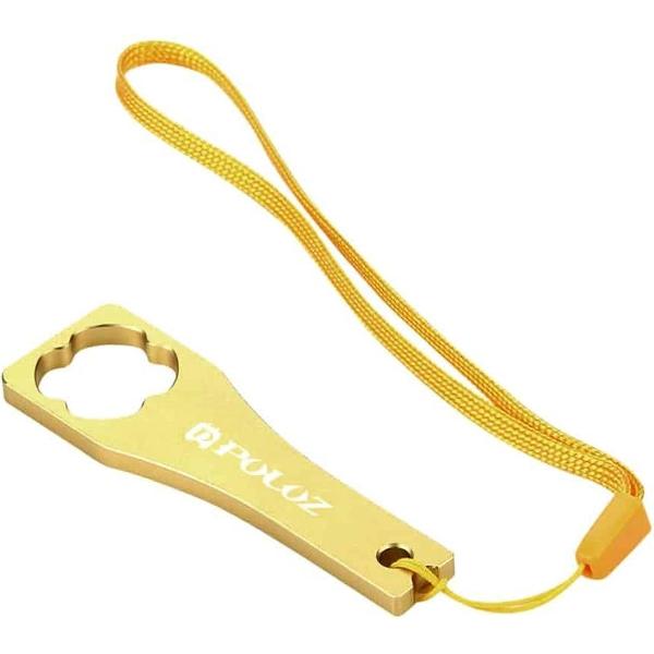 PULUZ CNC Aluminium Bevestig Schroefdop Wrench Tool voor GoPro NIEUWE HERO / HERO6 / 5/5 Sessie / 4 Sessie / 4/3 + / 3/2/1, Xiaoyi en Andere Actiecamera's (Goud)