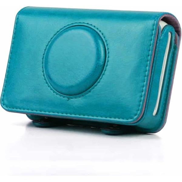 Effen kleur PU lederen tas voor Polaroid Snap Touch Camera (blauw)