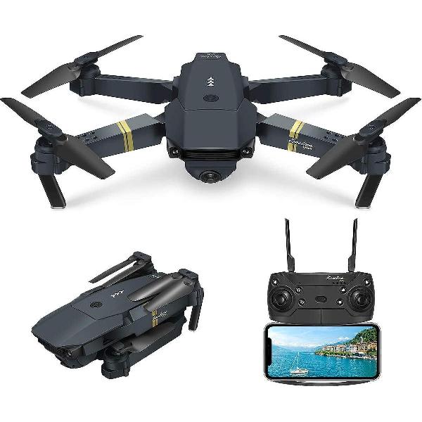 drone met camera - ZINAPS, Drone met Camera, E58, levende transmissie, 120 ° groothoek, 720P HD-camera, WiFi FPV Quadrocopter, App Control, One Key Start / Landing, Headless Mode, Pocket Drone voor beginners