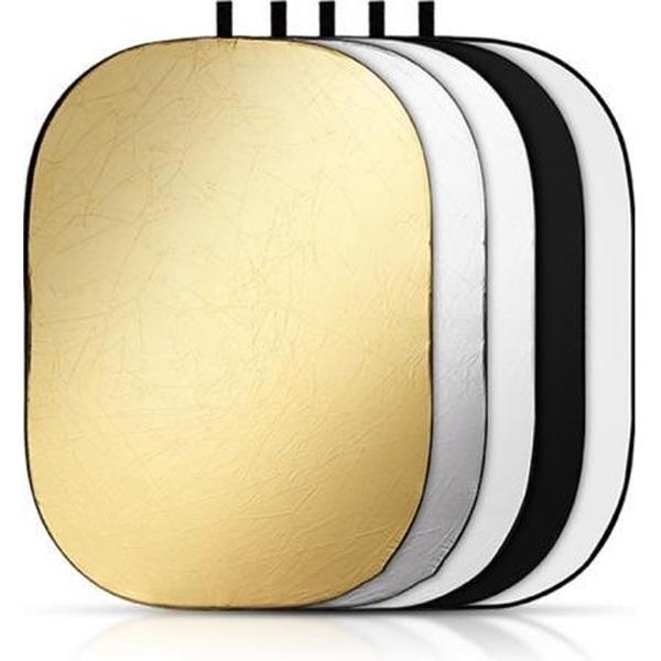 90 x 120 cm 5-in-1 zilver / zacht / goud / wit / zwart opvouwbaar fotostudio-reflectorbord