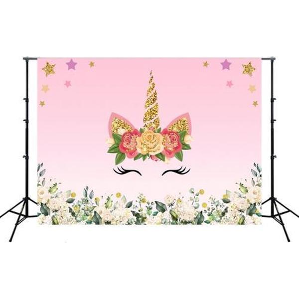 2.1mx 1.5m Eenhoorn Fotografie Achtergronddoek Verjaardag Thema Feest Foto Achtergronddoek (W002)