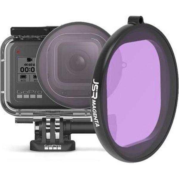 JSR ronde behuizing duiken kleurenlensfilter voor GoPro HERO8 zwart (paars)
