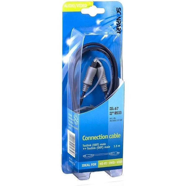 Bandridge - Optische Digitale Audiokabel TosLink Male - TosLink Male - 2 meter - Zwart