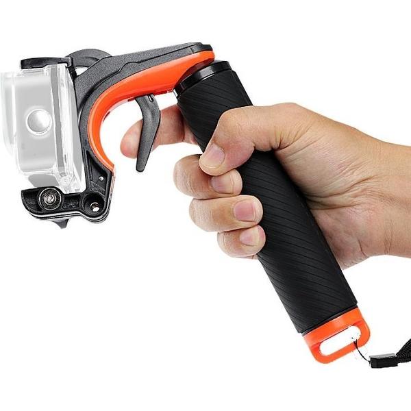 Sluiter Trigger + Drijvende Handgreep Duiken Drijfstok met Verstelbare Anti-verloren Riem & Schroef & Sleutel voor GoPro HERO8 Zwart