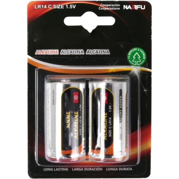 Batterij - Aigi Vino - LR14/C - 1.5V - Alkaline Batterijen - 2 Stuks - BES LED
