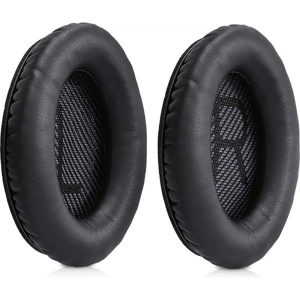 kwmobile 2x oorkussens voor Bose Quietcomfort 35 / QC35 wireless II koptelefoons - imitatieleer - voor over-ear-koptelefoon - zwart